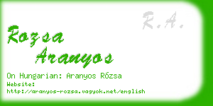 rozsa aranyos business card